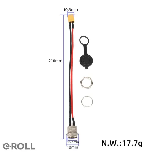 GX16 töltőaljzat XT30 csatlakozóval – E-roller töltőport