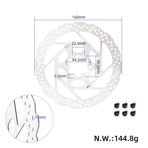 160mm brake disc with 6 holes