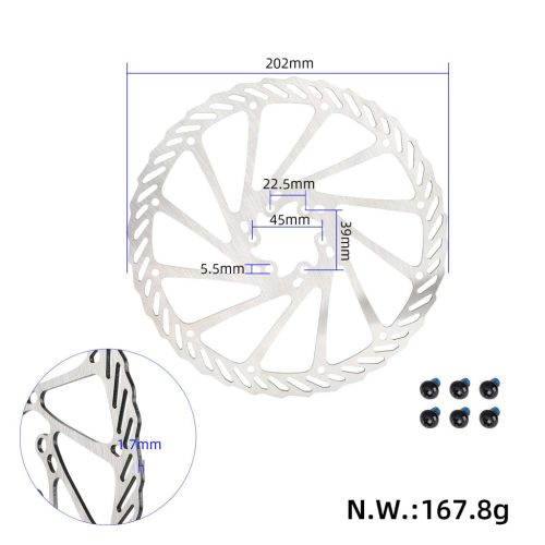 203mm brake disc with double intalling holes and 6 screws