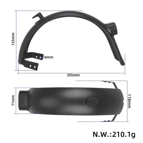 rear mudguard with front support and hook for Xiaomi 4 Ultra scooter
