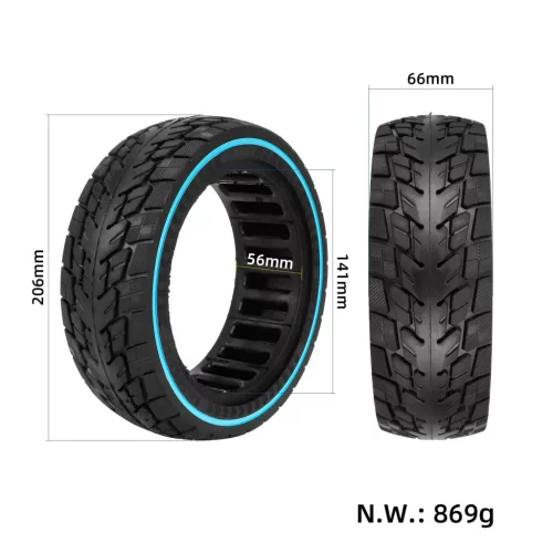  8,5x2,5 off-road tömör gumi kék csíkkal