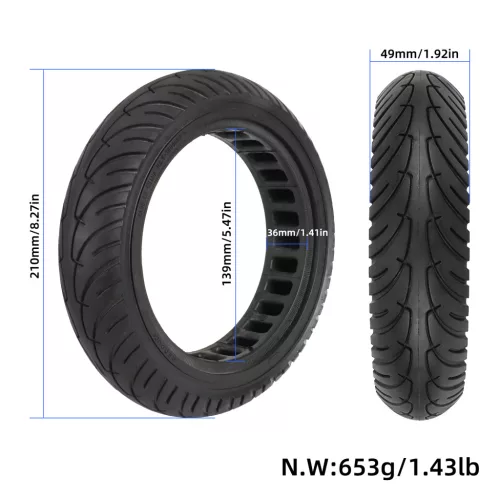 Xiaomi 8,5×2 Tömör gumi fekete – M365, 1S, Pro, Pro2 defektmentes csere