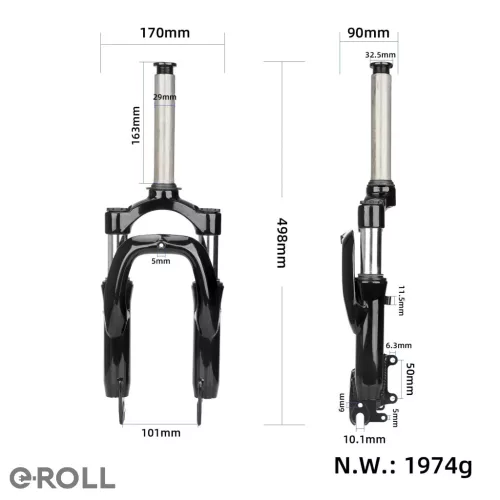 Kukirin C1 Pro első villa