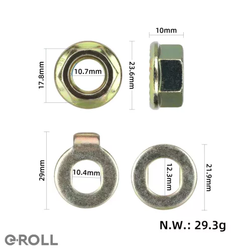 Motortengely rögzítőcsavar anyával –12 mm (Kukirin G2 Pro) 
