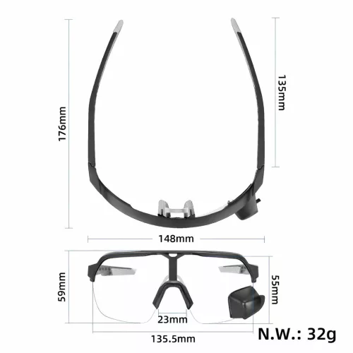 ACRUNU szemüveg visszapillantóval fényre színeződő-sötétedő/ UV védelemmel